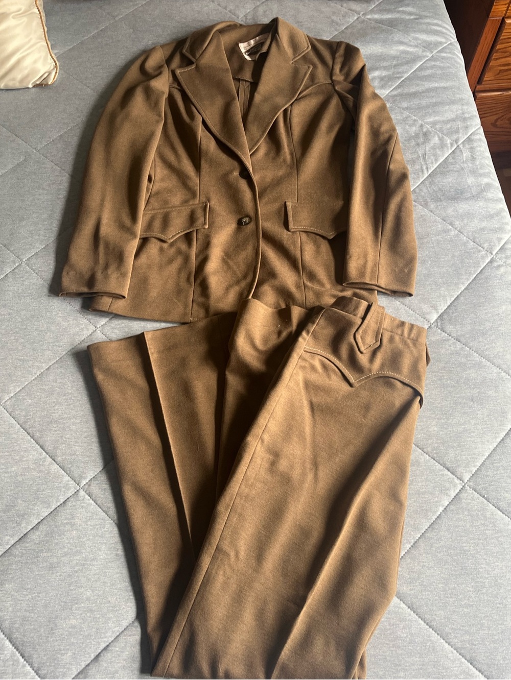 Vintage Lasso Western Women's Brown Tailored Pants & Blazer Set